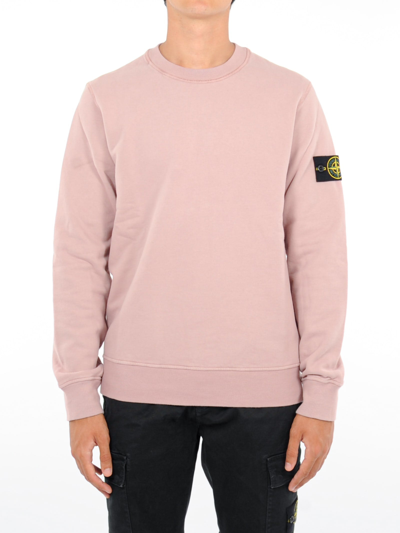 Shop Stone Island Sweat Shirt Sweatshirt In Rosa Quarzo