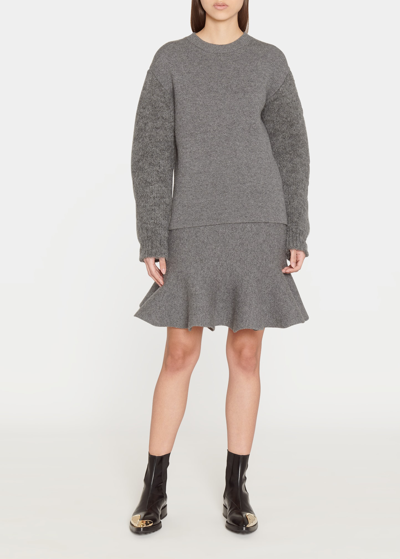 Shop Jil Sander Cashmere Frayed-knit Sweater In Medium Grey