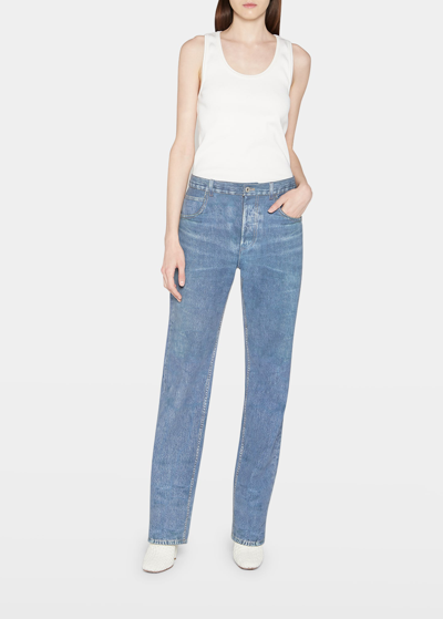 Bottega Veneta Dry Stretch Cotton Ribbed Tank Top In Chalk Wht