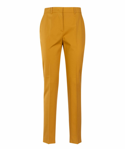 Shop Max Mara Studio Pleated Cropped Pants In Orange