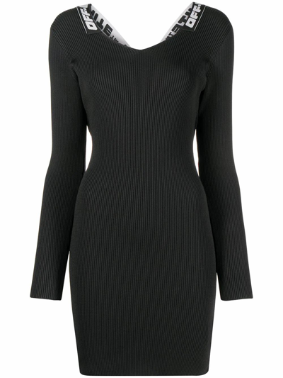 Shop Off-white Women's Black Polyester Dress