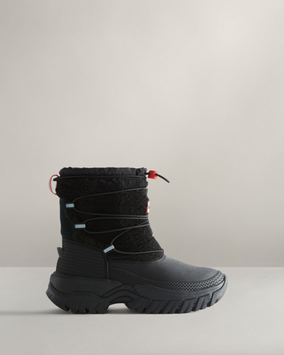 Shop Hunter Women's Wanderer Vegan Shearling Insulated Short Snow Boots In Black