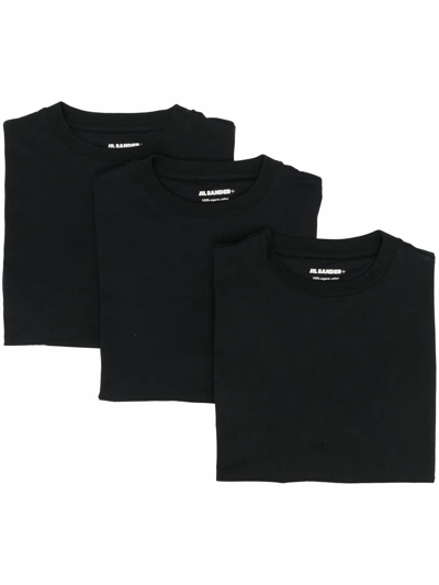Shop Jil Sander Men's Black Cotton T-shirt
