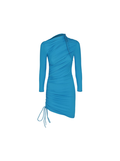 Shop Balenciaga Women's Light Blue Other Materials Dress