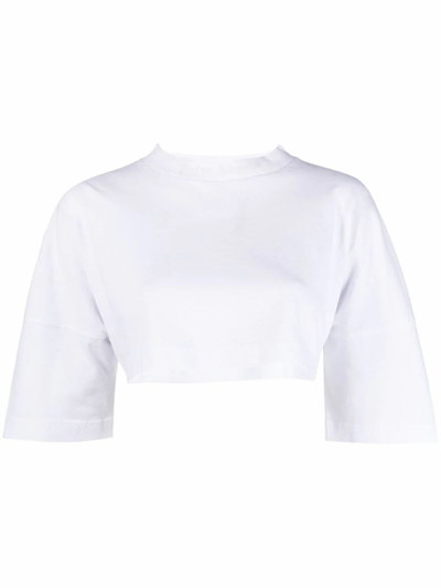 Shop Palm Angels Women's White Cotton T-shirt