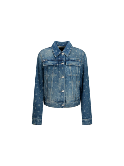 Shop Givenchy Women's Blue Other Materials Outerwear Jacket