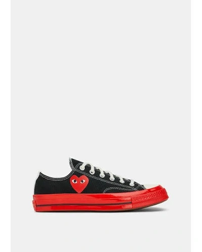 Shop Comme Des Garçons Play Comme Des Garcons Play X Converse Red Sole Low Top In 1 Black Red