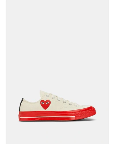 Shop Comme Des Garçons Play Comme Des Garcons Play X Converse Red Sole Low Top In 2 Off White Red
