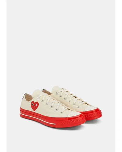 Shop Comme Des Garçons Play Comme Des Garcons Play X Converse Red Sole Low Top In 2 Off White Red