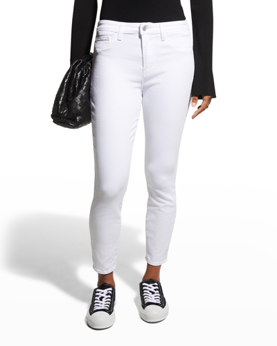 Shop L Agence Margot High-rise Skinny Ankle Jeans In Blanc