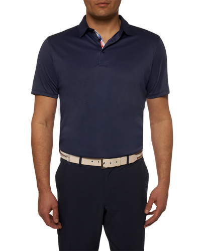 Shop Robert Graham Men's Axelsen Polo Shirt In Navy