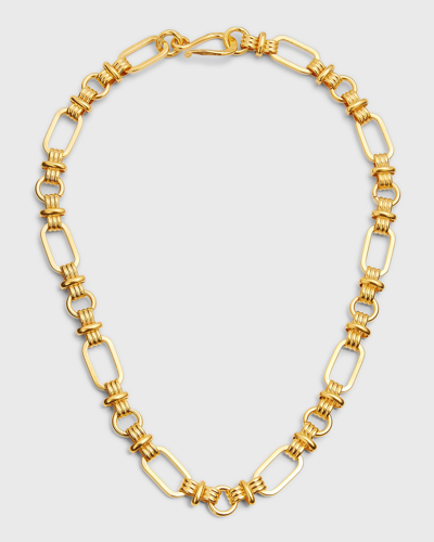 Shop Dina Mackney Nouveau Chain Smooth Link Necklace With Connectors In Gold