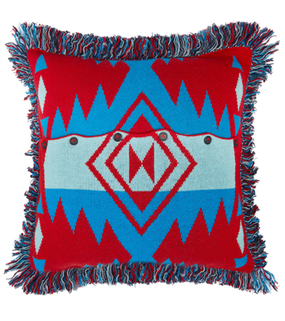 Shop Alanui Icon Wool-blend Jacquard Cushion