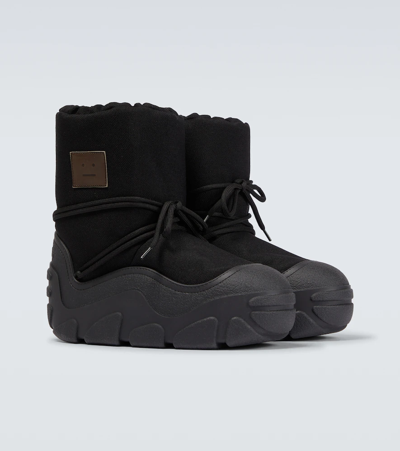 Shop Acne Studios Platform Snow Boots In Black / Black