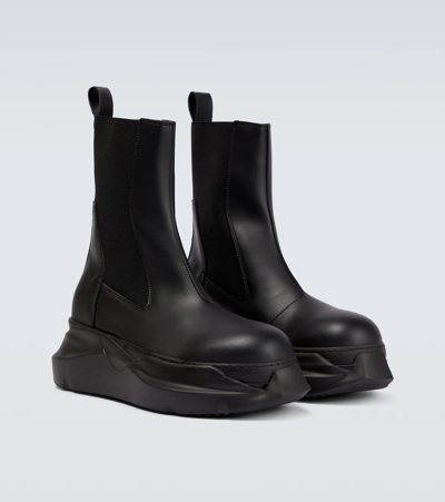 Shop Rick Owens Drkshdw Beatle Abstract Faux Leather Boots In Black/black
