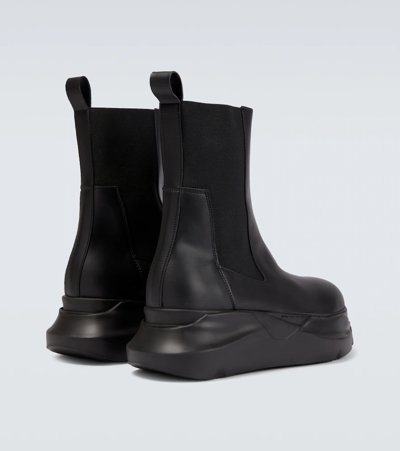 Shop Rick Owens Drkshdw Beatle Abstract Faux Leather Boots In Black/black