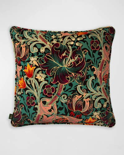 Shop House Of Hackney Golden Lily Velvet Cushion
