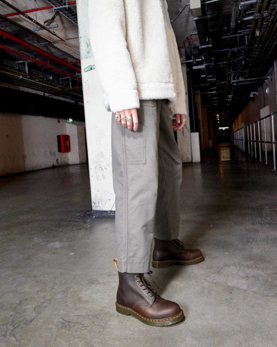 Dr. Martens' 101 Crazy Horse Leather Ankle Boots In Braun