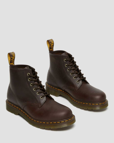 Dr. Martens' 101 Crazy Horse Leather Ankle Boots In Braun