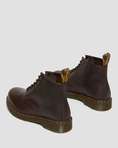 Dr. Martens' 101 Crazy Horse Leather Ankle Boots In Braun