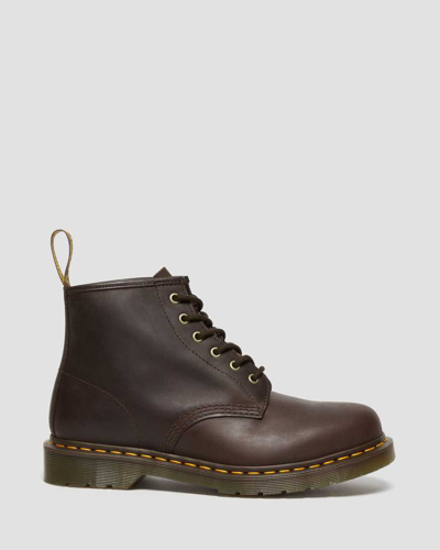 Dr. Martens' 101 Crazy Horse Leather Ankle Boots In Braun