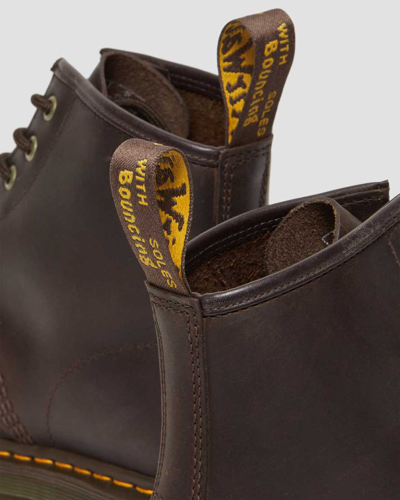 Dr. Martens' 101 Crazy Horse Leather Ankle Boots In Braun