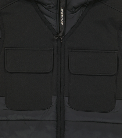 Shop C.p. Company Google Padded Technical Vest In Black