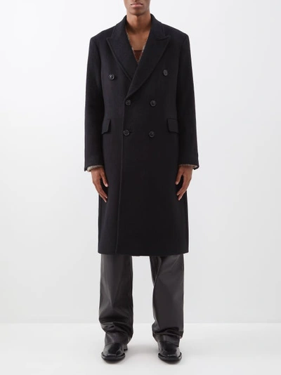 OUR LEGACY WHALE DOUBLE-BREASTED MOHAIR-BLEND COAT 