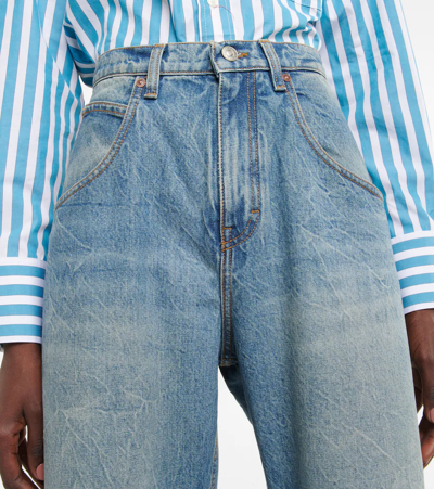 Shop Victoria Beckham Mia Mid-rise Wide-leg Jeans In Miami Wash