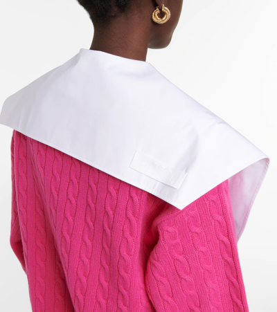 Patou Oversized Self-tie Cotton Bib In White