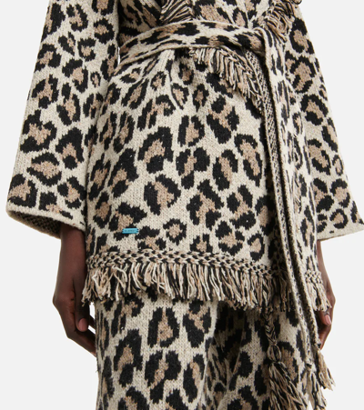 Shop Alanui Wild Spirit Leopard-print Cardigan In Multicoloured