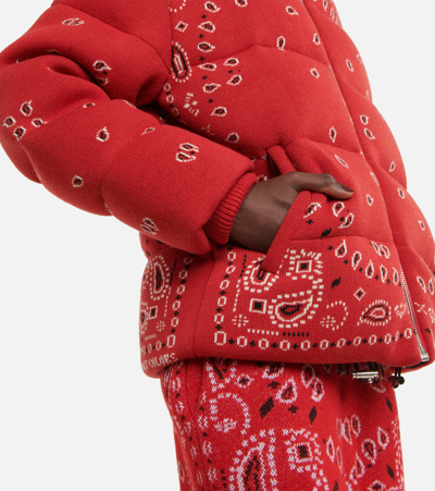Shop Alanui Bandana Jacquard Puffer Jacket In Red Multi