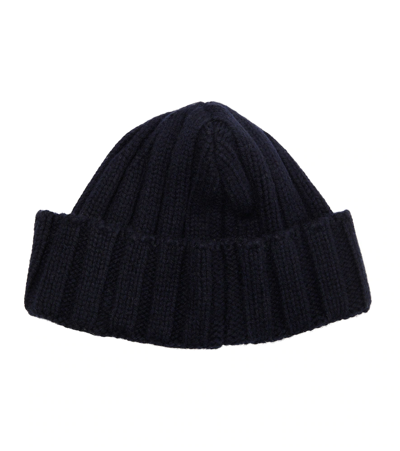 Shop Patou Ribbed-knit Wool And Cashmere Beanie In Navy