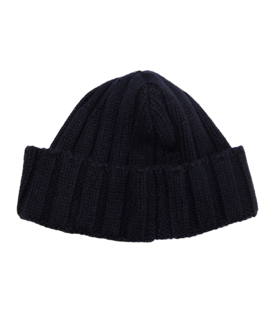 Patou Ribbed-knit Wool And Cashmere Beanie In Navy