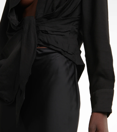 Shop Jacquemus La Chemise Bahia Tie-detail Shirt In Black