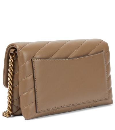Shop Tory Burch Kira Leather Wallet On Chain In Sandpiper