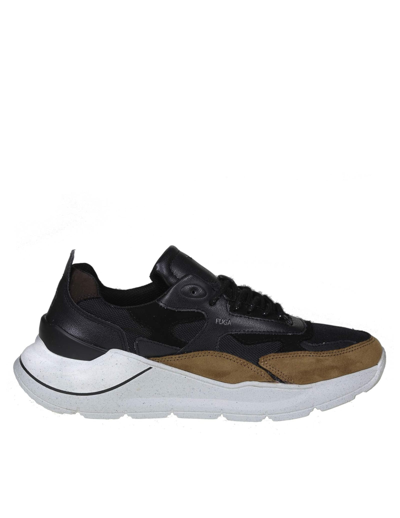 Shop Date Fuga Sneakers In Leather And Black Fabric