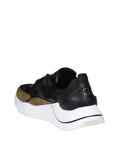 Shop Date Fuga Sneakers In Leather And Black Fabric