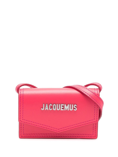 Shop Jacquemus Logo-lettering Messenger Bag In Pink