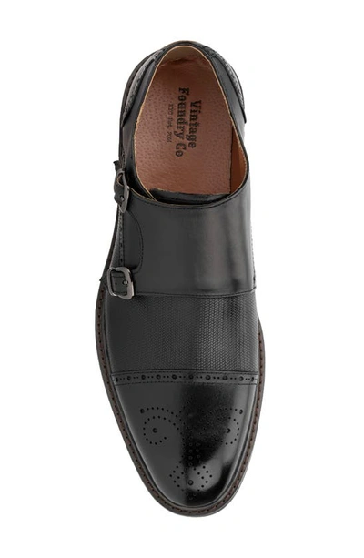 Vintage Foundry Morgan Monk Strap Leather Loafer In Black