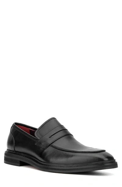 Shop Vintage Foundry Scott Leather Penny Loafer In Black