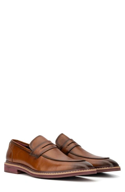 Shop Vintage Foundry Scott Leather Penny Loafer In Tan