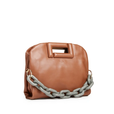 Shop Lancel Cocoon Leather Handbag In Brown