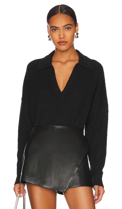 Shop Central Park West Marti Polo Sweater In Black