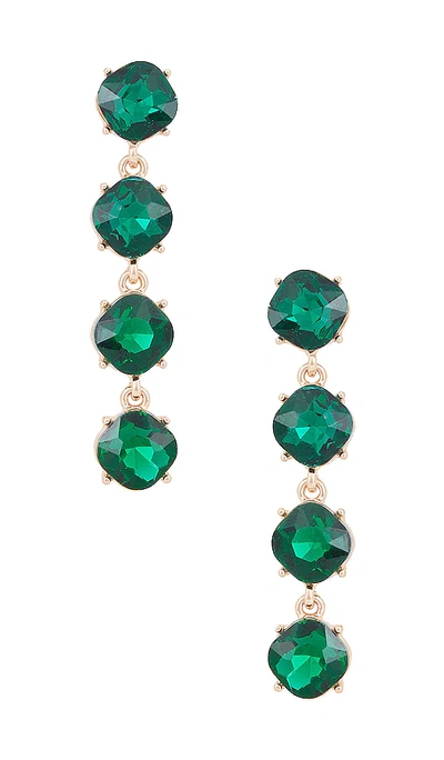 Shop Ettika Four The Money Earrings In Emerald