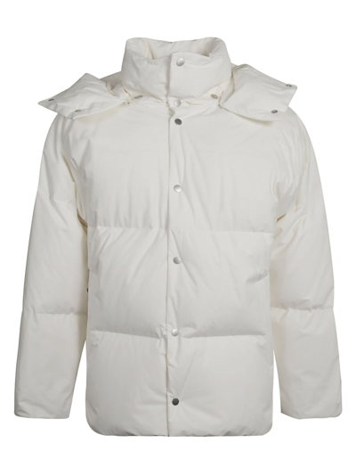 Shop Bottega Veneta Buttoned Padded Jacket In Chalk