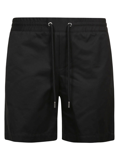 Shop Moncler Drawstring Waist Plain Shorts In Black