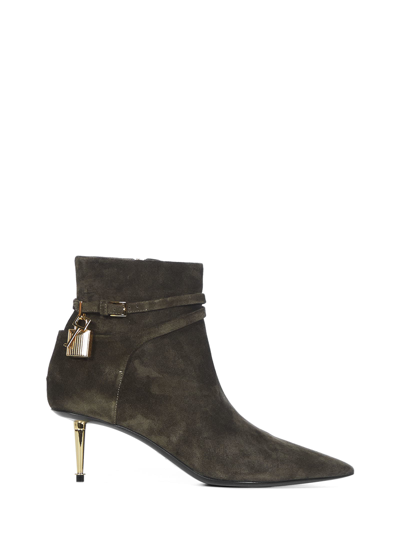 Shop Tom Ford Padlock Boots In Green