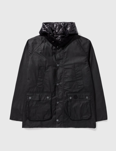 Shop Moncler Genius 2 Moncler 1952 Barbour Waxed Cotton Jacket In Black