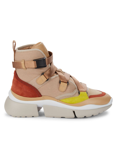Shop Chloé Women's Sonnie High-top Sneakers In Maple Pink